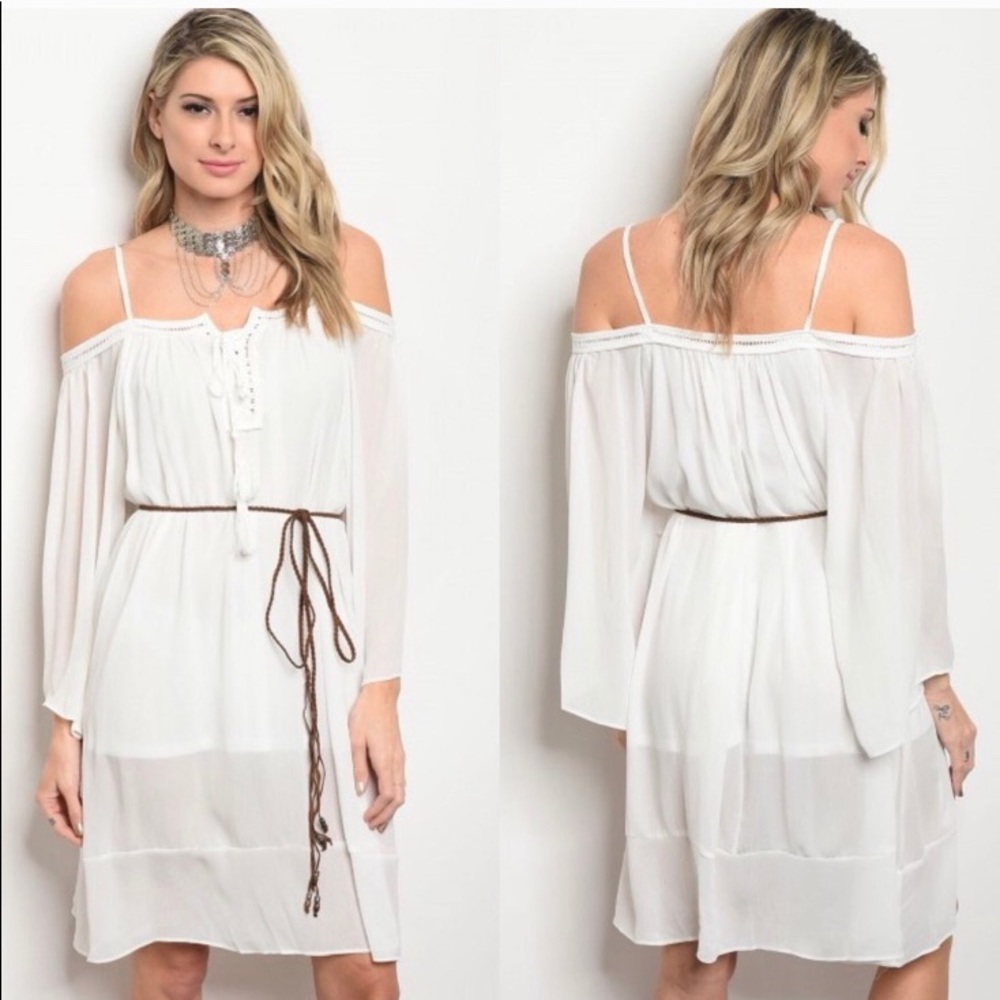 NWT Sheer white shirt dress cover-up, linen look